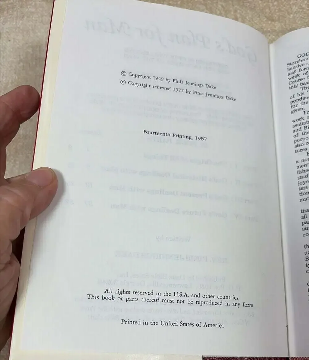 God's Plan for Man: The Key to the World's Storehouse of Wisdom by Finis Dake